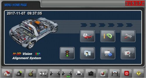 M&B Sniper wheel alignment machine software interface